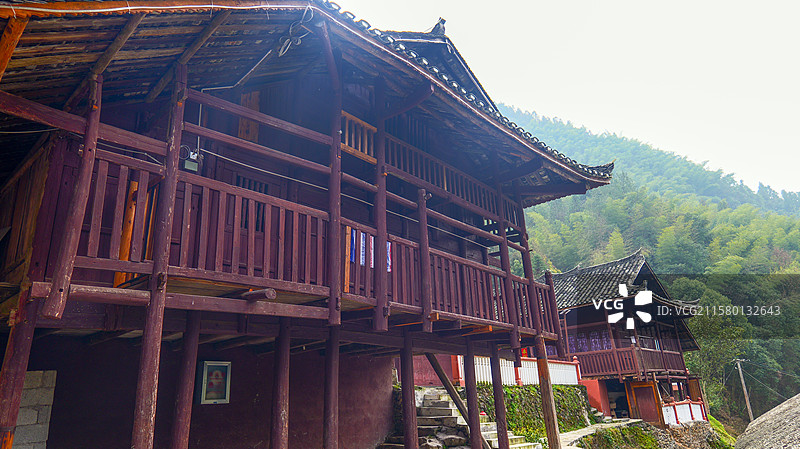 湖北恩施景区唐家院子红军屋旅游旅行航拍图片素材