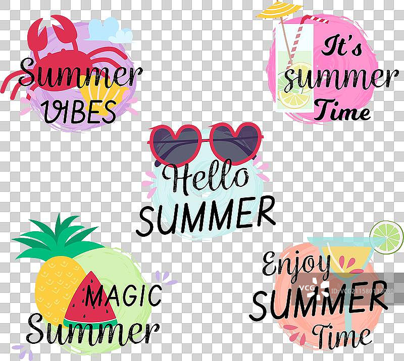 夏季标签合集图片素材