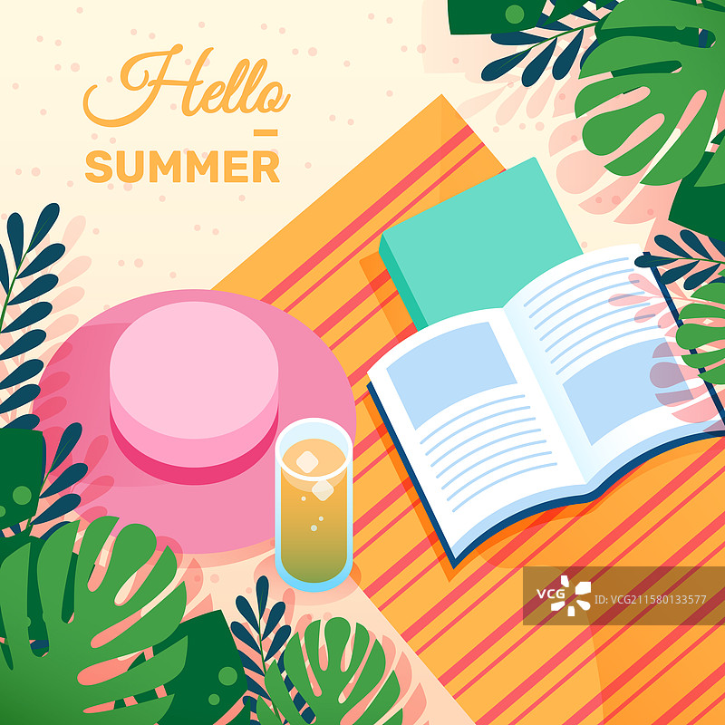 平面夏季问候背景图片素材