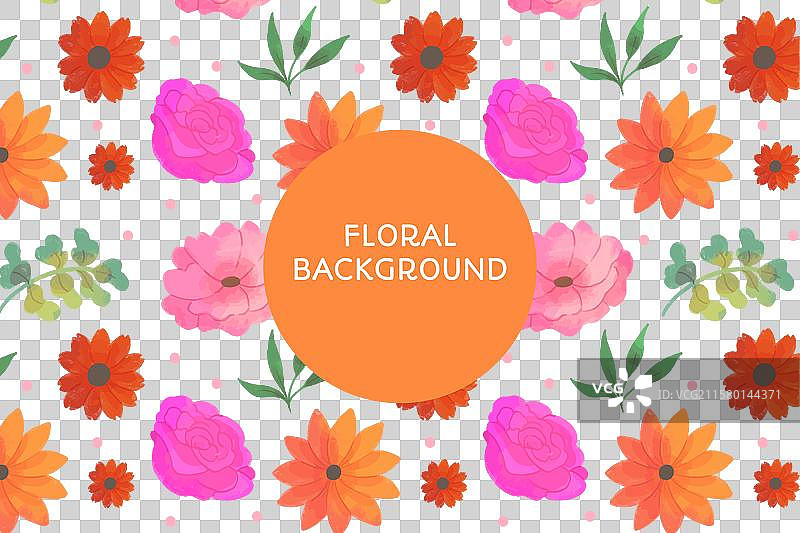 自然背景与水彩花卉图片素材