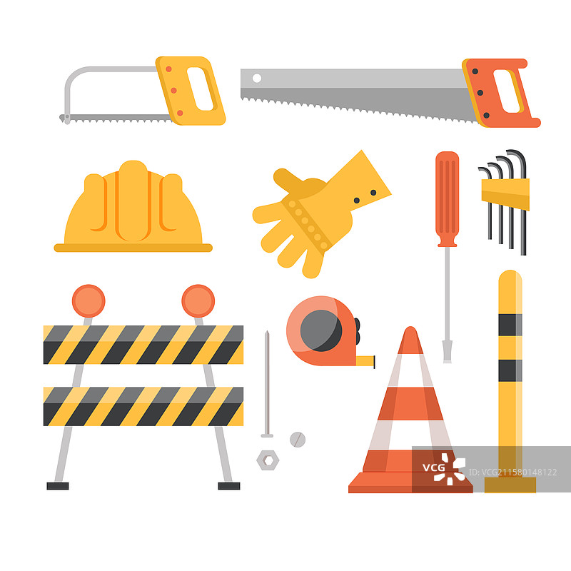 扁平设计的建筑工具套件图片素材