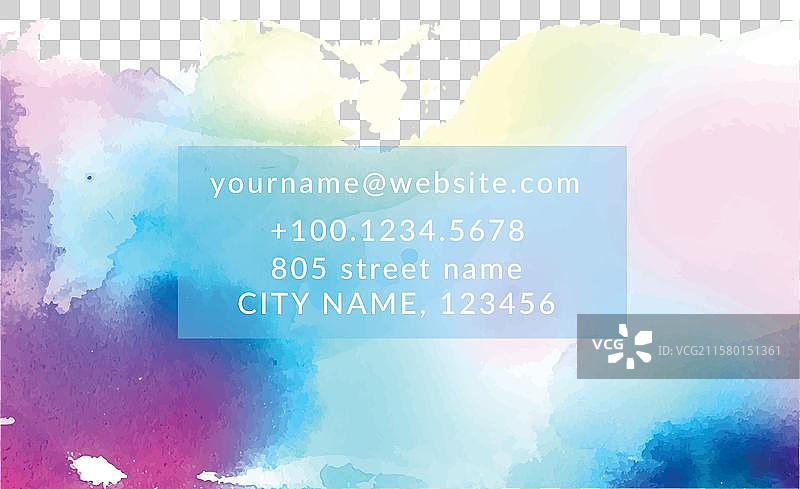 抽象水彩名片模板图片素材