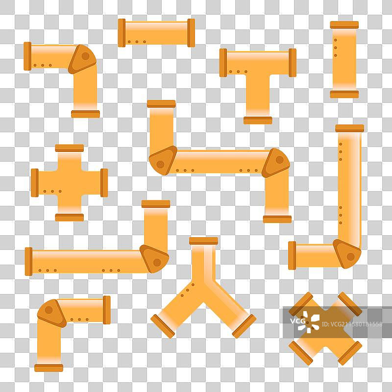 平面设计中的青铜管道套件图片素材