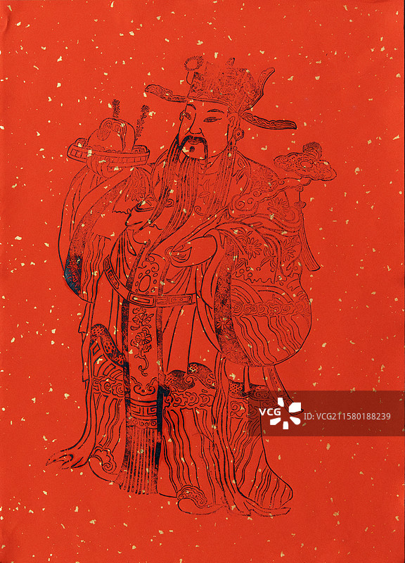 美术绘画线稿，加官晋爵年画线稿图片素材