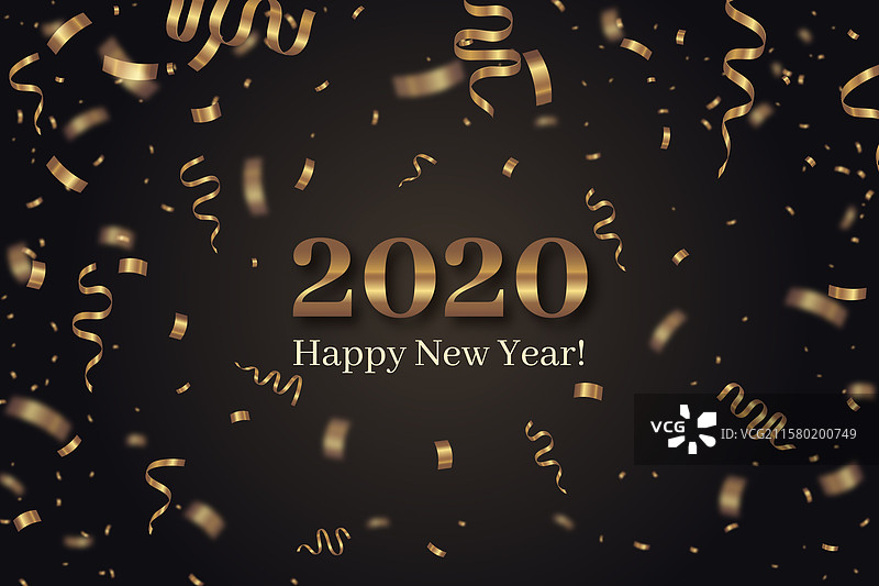 2020年新年五彩纸屑背景图片素材