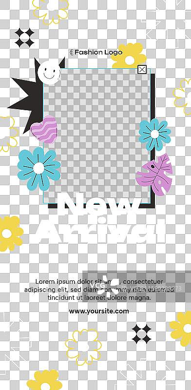 平面设计时尚系列垂直横幅图片素材