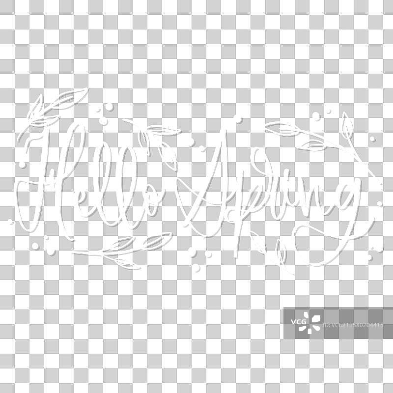 春天你好字母与真实花朵图片素材