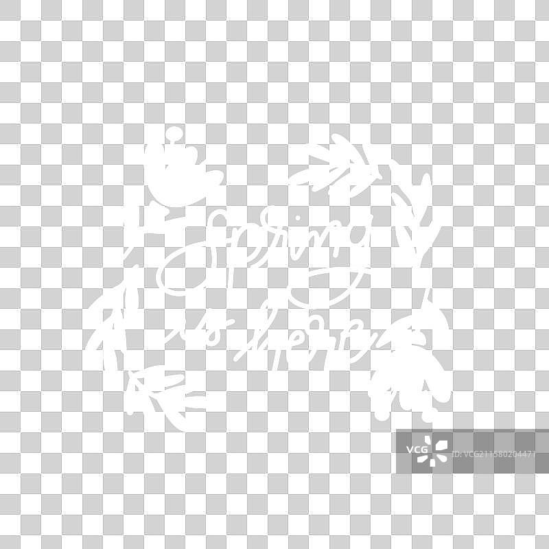 春天你好字母与照片图片素材