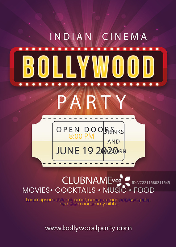宝莱坞派对海报模板图片素材
