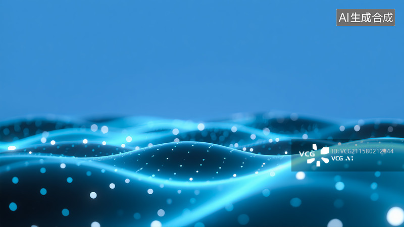 【AI数字艺术】粒子链接网络空间概念插画图片素材