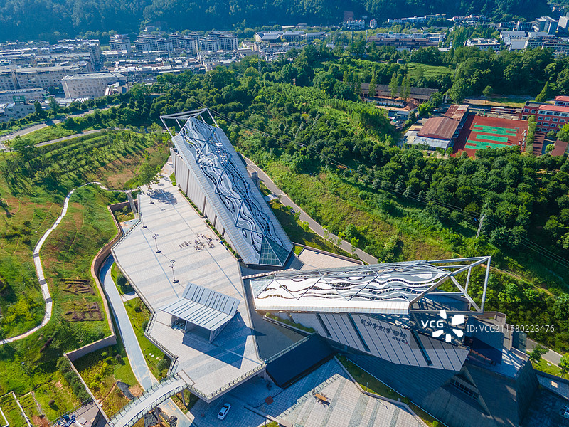 浙江丽水龙泉市城市航拍图图片素材