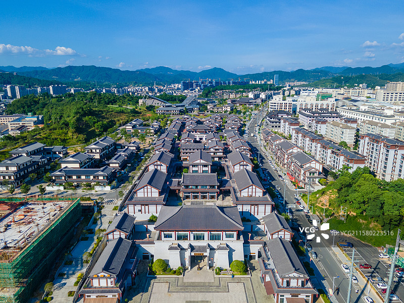 浙江丽水龙泉市城市航拍图图片素材