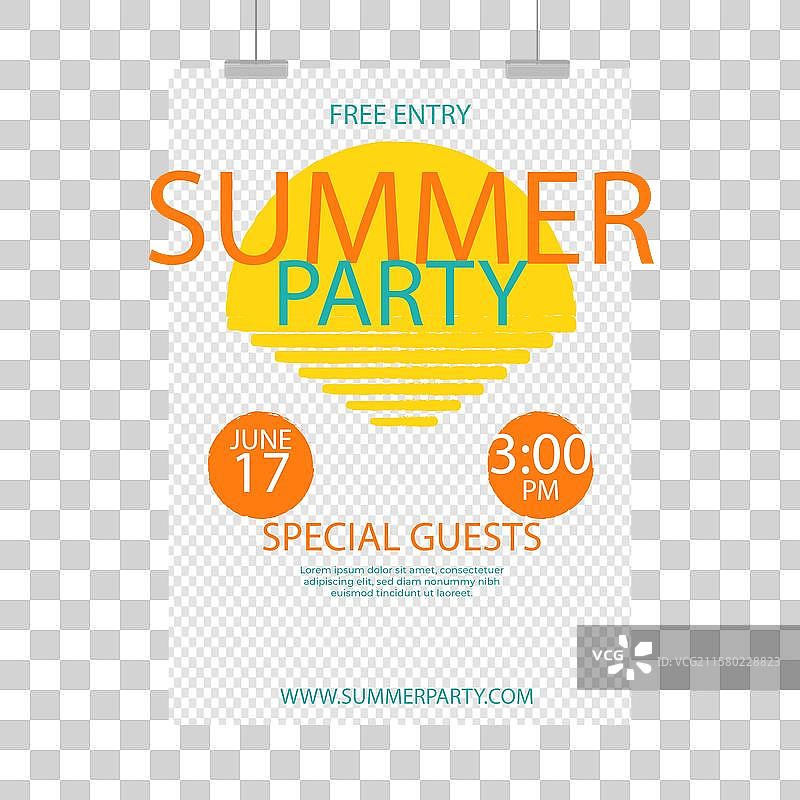 夏季派对海报模板与照片图片素材