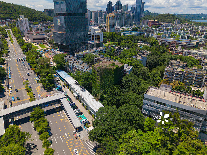 深圳市罗湖区怡景路，航拍城市风光图片素材