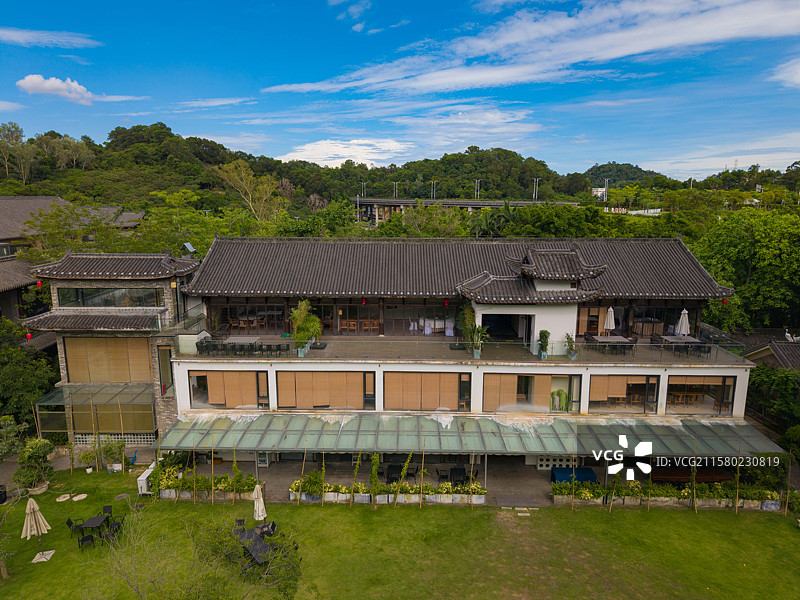 深圳市龙岗区甘坑古镇二十四史书院，航拍建筑风光之美！图片素材