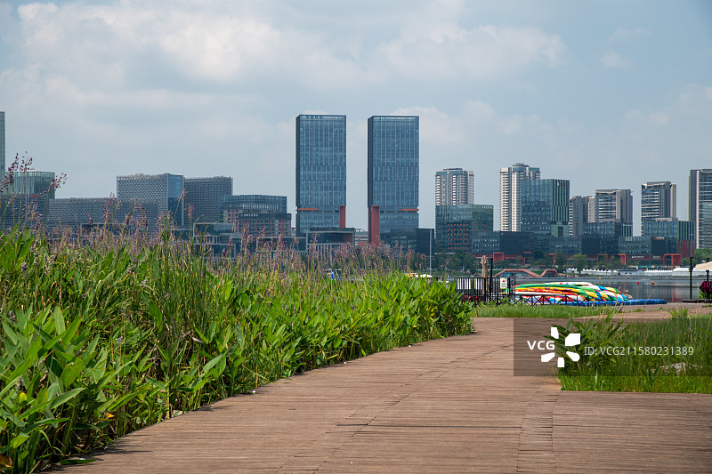 四川天府新区兴隆湖湿地公园卧桥滩图片素材