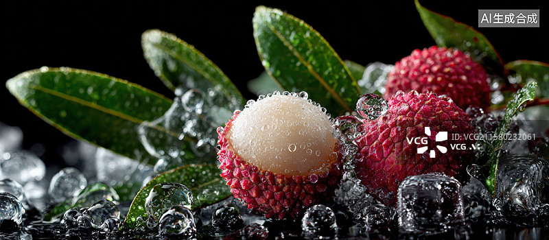 【AI数字艺术】冰镇荔枝图片素材