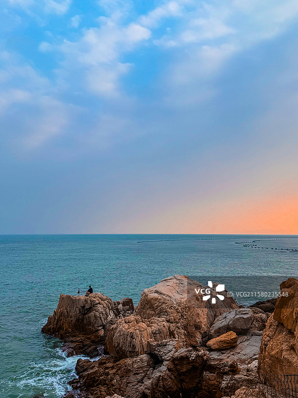 小麦岛海钓的人图片素材