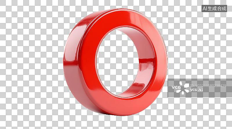 【AI数字艺术】红色环形物体的特写图片素材