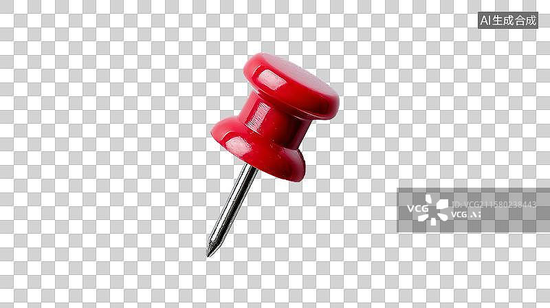 【AI数字艺术】红色图钉特写，白色背景图片素材