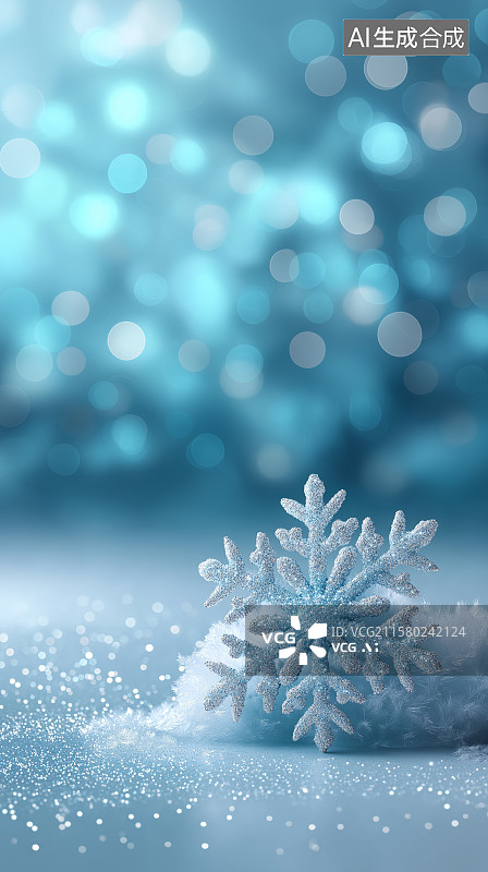 【AI数字艺术】冬天的雪花背景图片素材