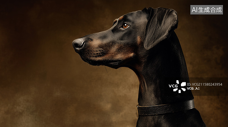【AI数字艺术】尊贵犬种侧影广告图图片素材