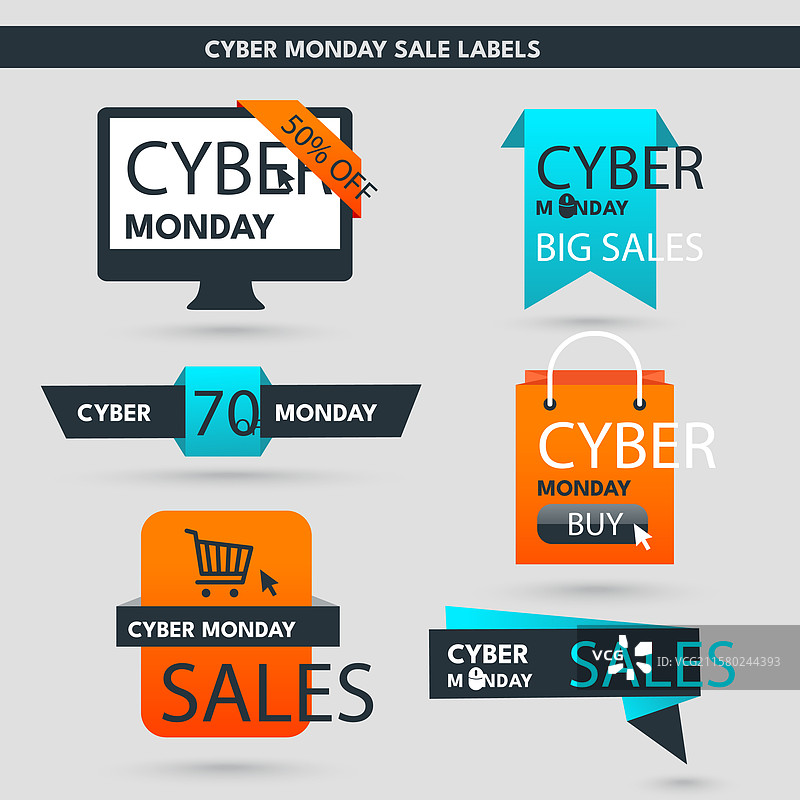 网络星期一促销标签图片素材