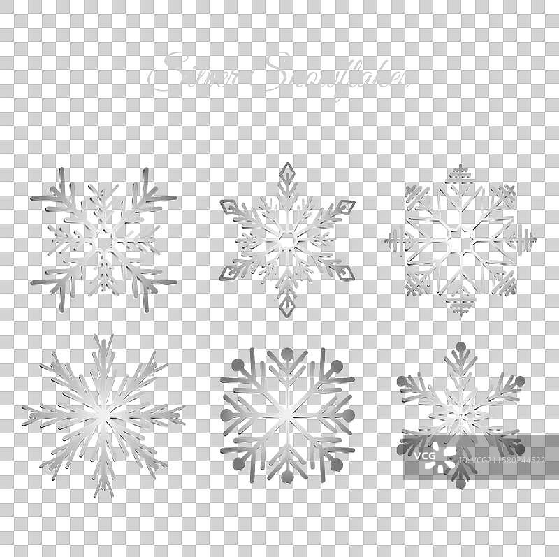 银色雪花系列图片素材