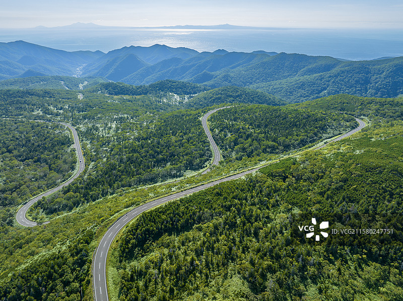 知床交叉路，北海道，日本图片素材