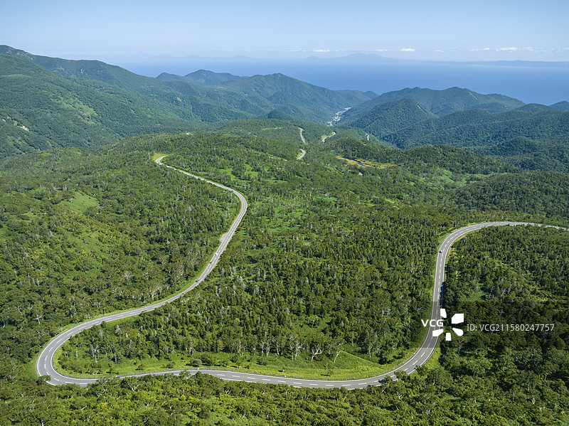 知床交叉路，日本北海道图片素材