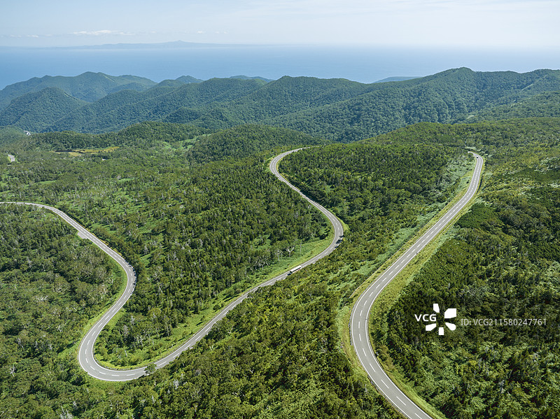 知床交叉路，北海道，日本图片素材