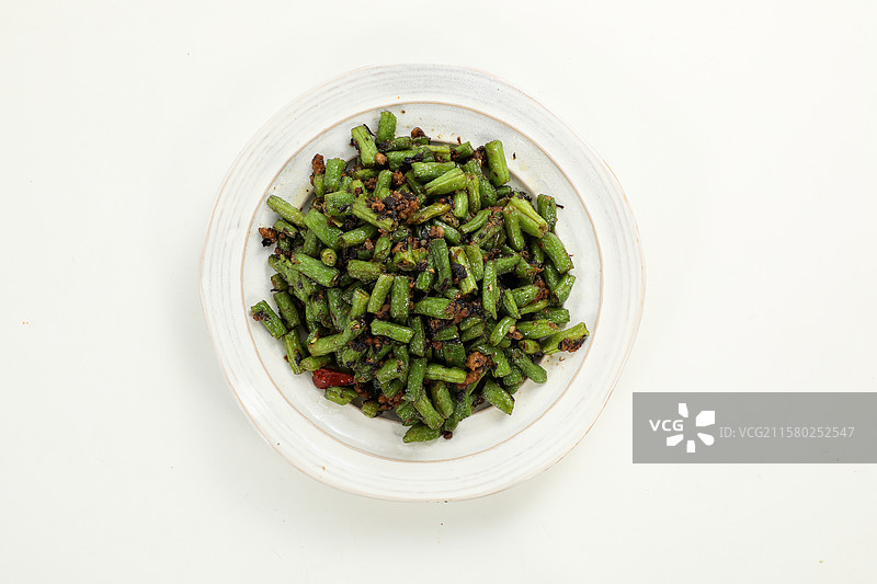 橄榄菜肉末四季豆图片素材
