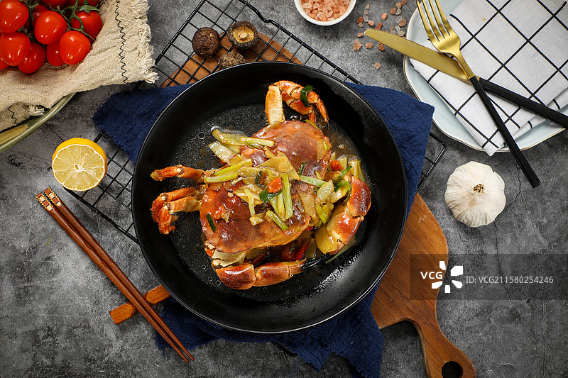 姜葱面包蟹图片素材