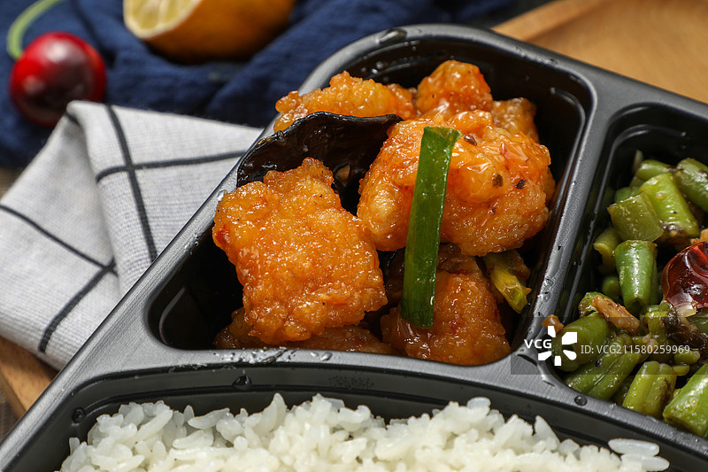 糖醋肉盒饭图片素材