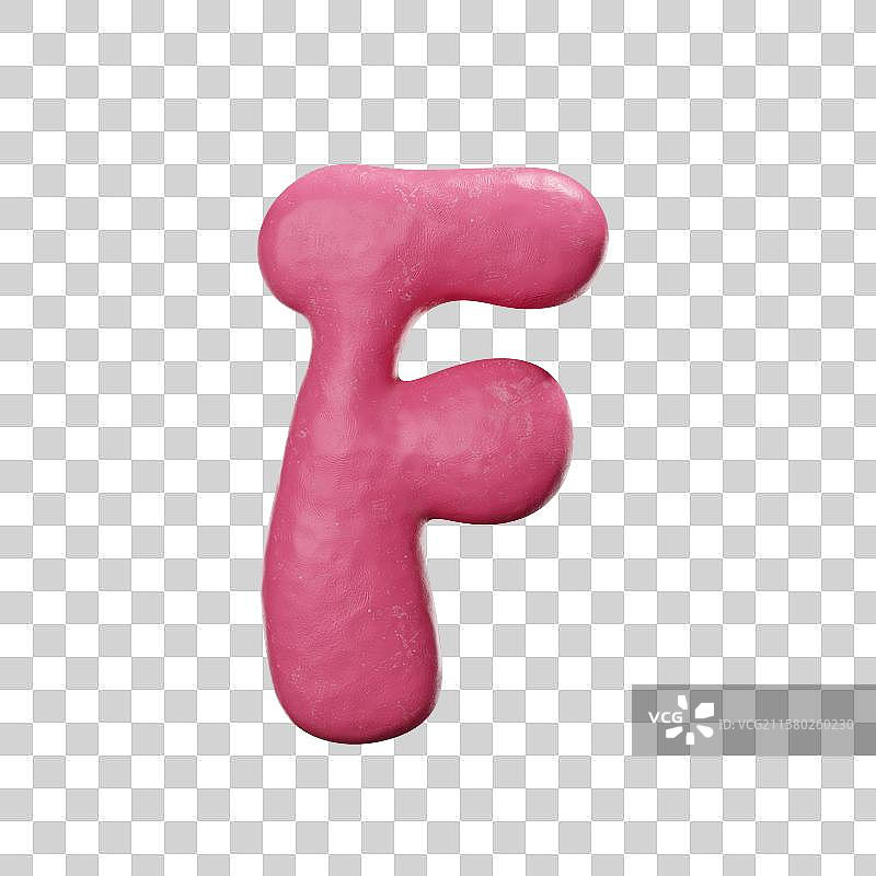 3D手工粘土风格大写英文字母F图片素材