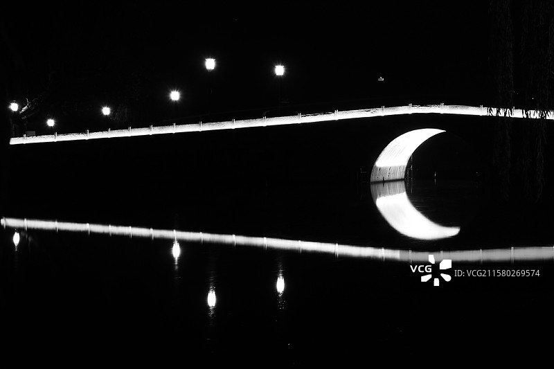 杭州西泠桥夜色图片素材