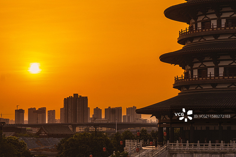 洛阳天际线和天堂明堂图片素材