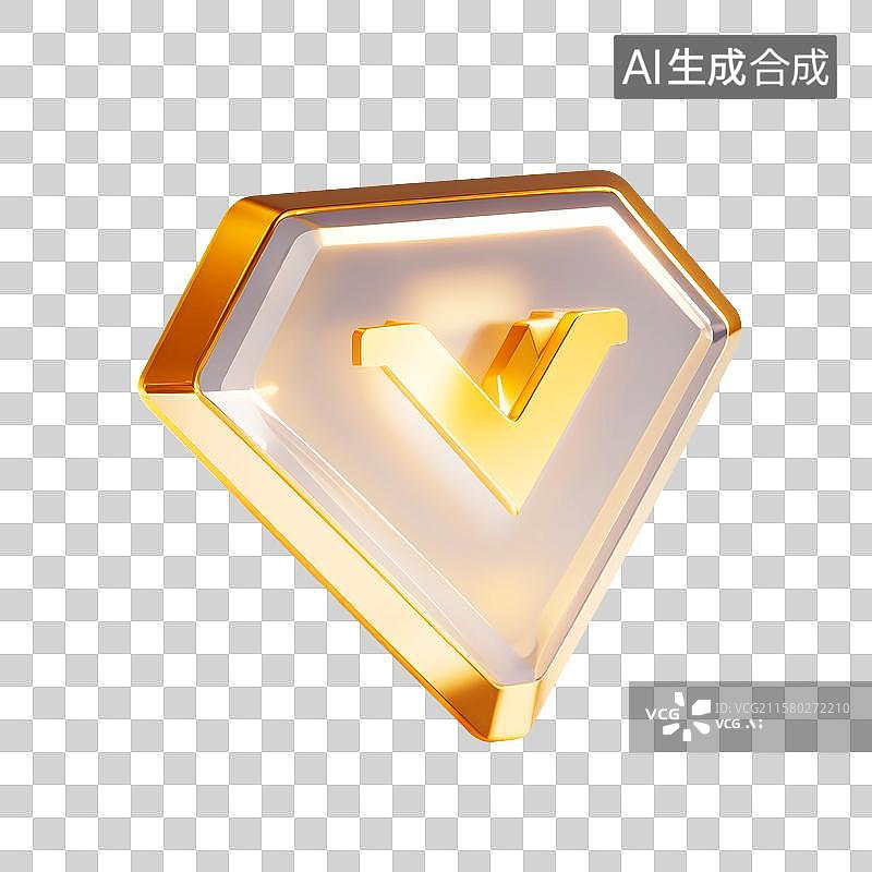 【AI数字艺术】VIP游戏图标等级升级钻石标金钻图片素材