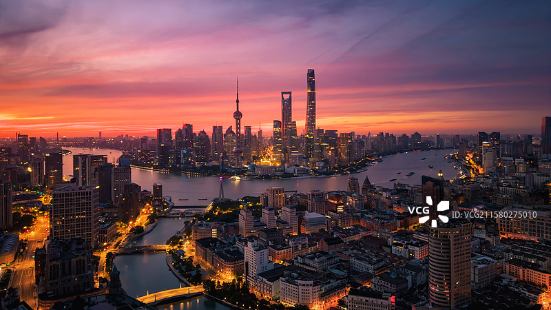 外滩朝霞·火烧云图片素材