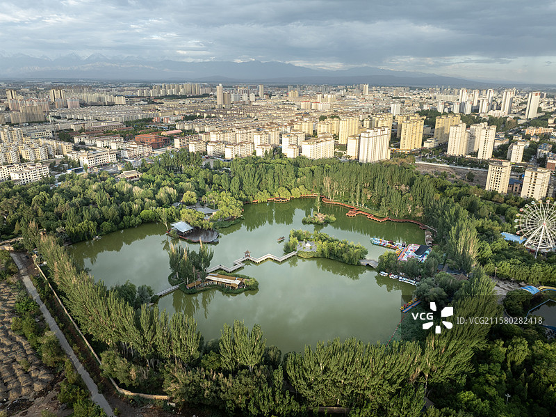 中国第一个公园-甘肃酒泉市稀罕酒泉胜迹景区，西汉唯一保存完整的汉式园林图片素材