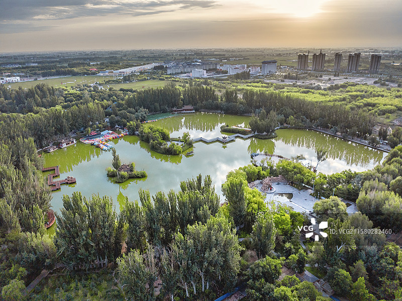 中国第一个公园-甘肃酒泉市稀罕酒泉胜迹景区，西汉唯一保存完整的汉式园林图片素材