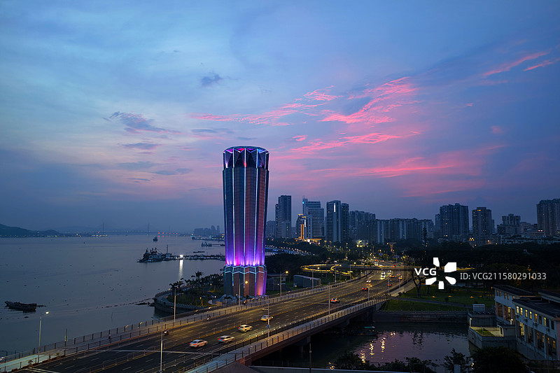 广东汕头海滨路华侨公园段风光图片素材