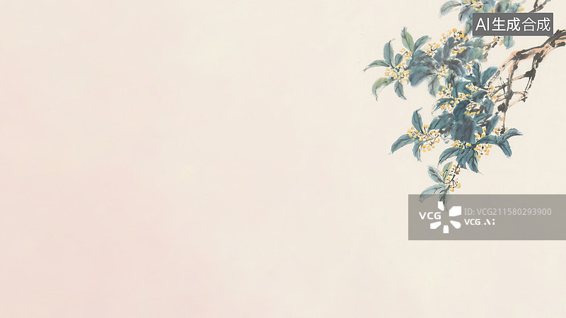 【AI数字艺术】水墨画右上图片素材