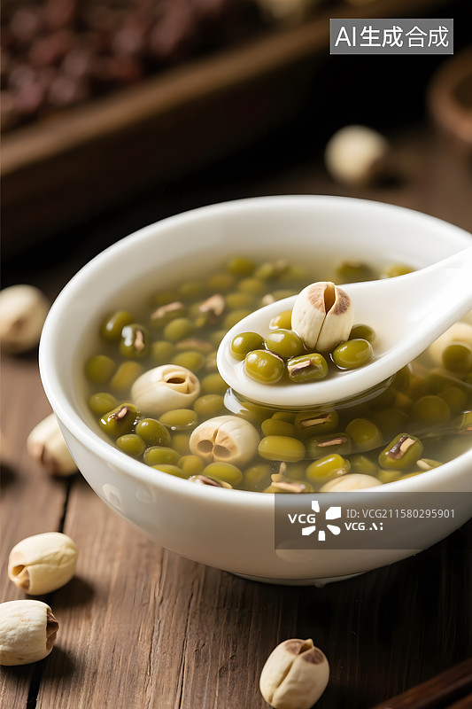 【AI数字艺术】莲子绿豆汤图片素材