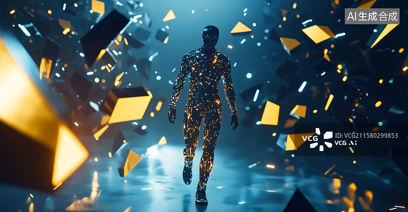 【AI数字艺术】VR眼镜虚拟角色虚拟空间元宇宙图片素材