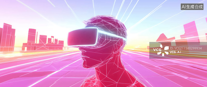【AI数字艺术】VR眼镜虚拟角色虚拟空间元宇宙图片素材