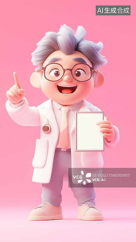 【AI数字艺术】3D卡通医生图片素材