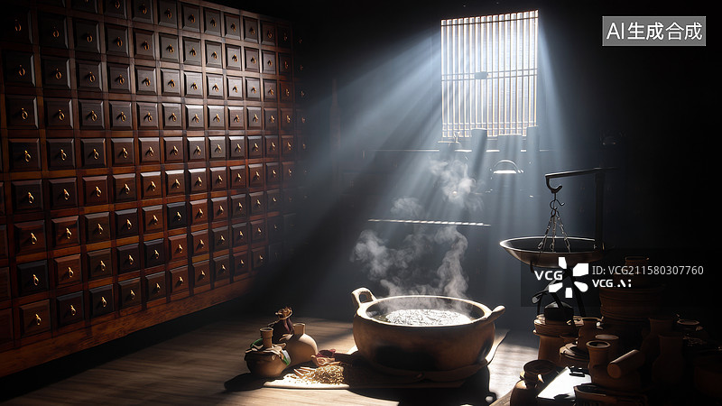 【AI数字艺术】中医药文化传承图片素材