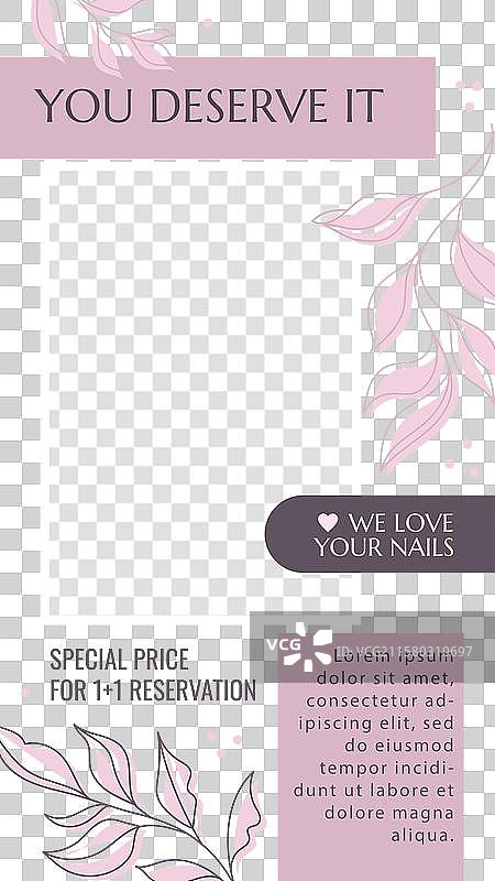 手绘美甲沙龙Instagram故事图片素材