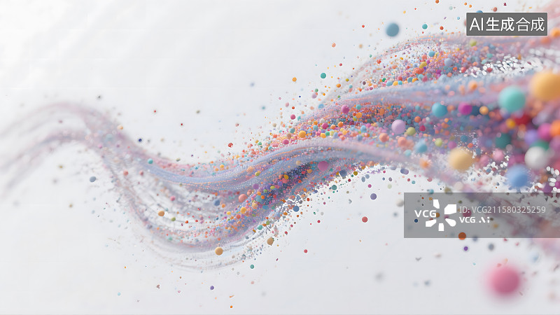 【AI数字艺术】漂浮粒子科技背景图片素材